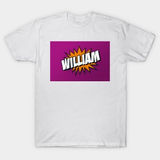 Personalised 'William' Kapow Wow Cartoon Comic Design T-Shirt